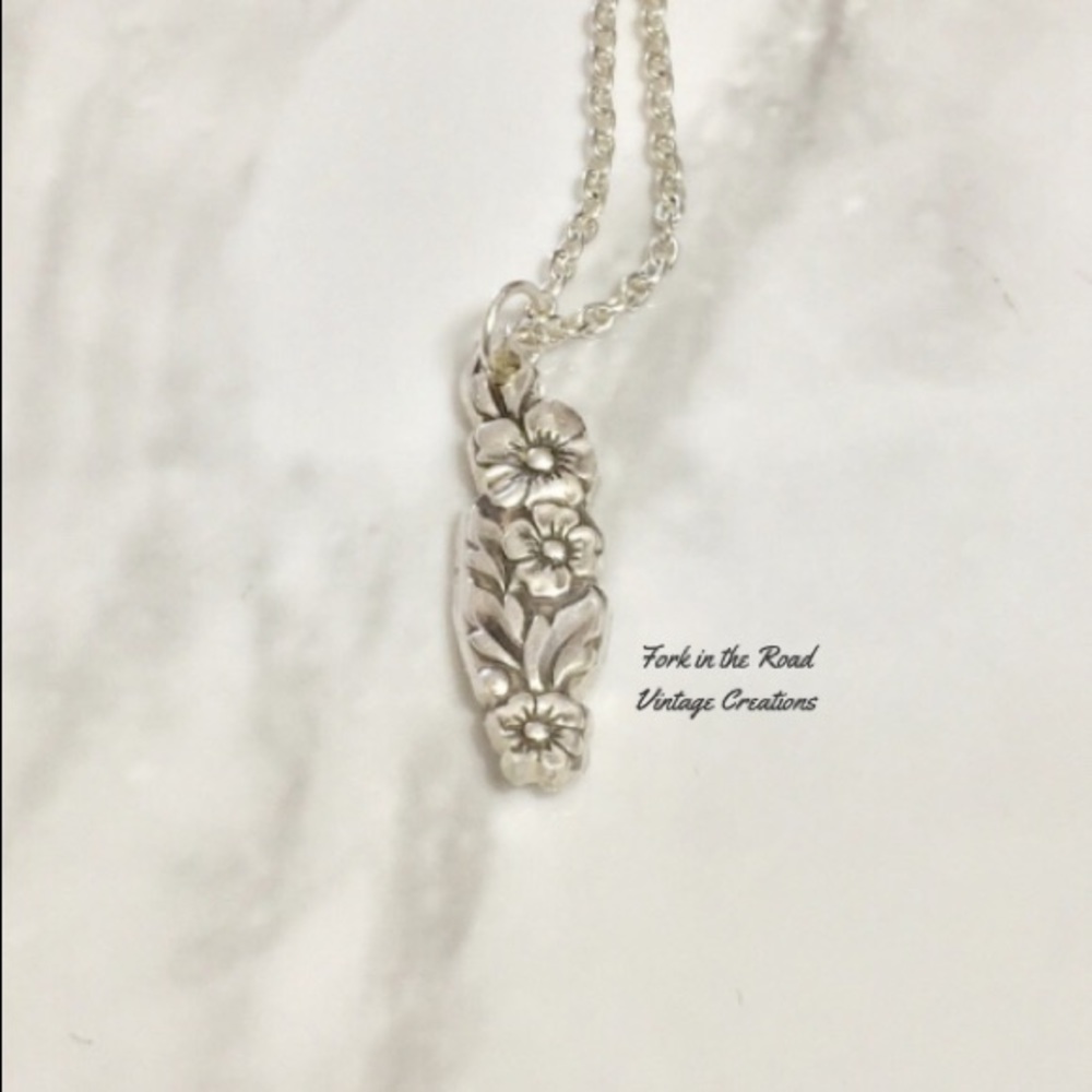 Sterling Silver Plate Spoon Necklace Vintage OOTD - Picture 6 of 7